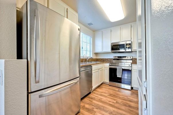 Interior, Kitchen, Stainless Steel Appliances, Wood Texture Flooring