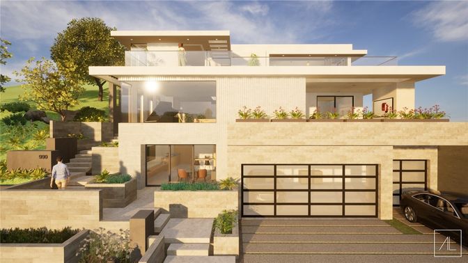 Attached, Exterior, Facade, Modern