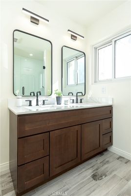 Bathroom, Dual Sink Vanities, Interior, Wood Texture Flooring