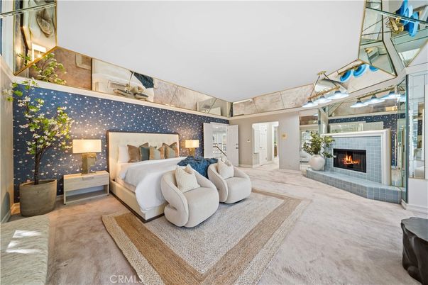 Bedroom, Fireplace, Interior