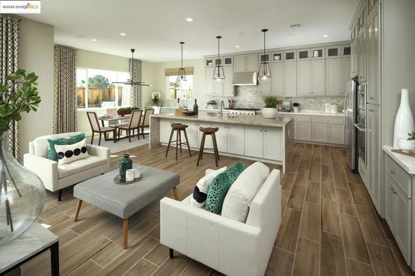 Dining room, Interior, Kitchen, Living room, Pendant Lights, Recessed Lighting, Stainless Steel Appliances, Wood Texture Flooring