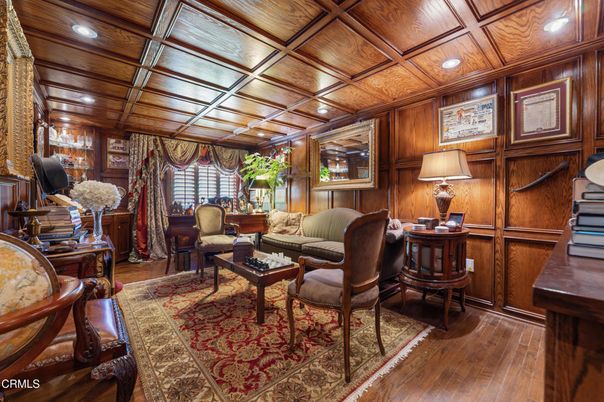 Home Office, Interior, Living room, Recessed Lighting, Wooden Ceilings, Wood Texture Flooring, Wooden Walls