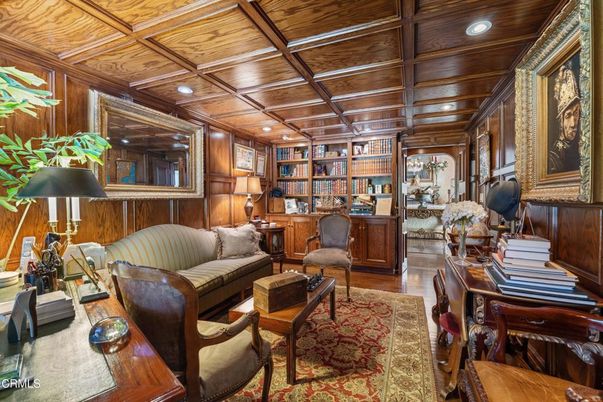 Home Office, Interior, Recessed Lighting, Wooden Beams, Wooden Ceilings, Wood Texture Flooring, Wooden Walls