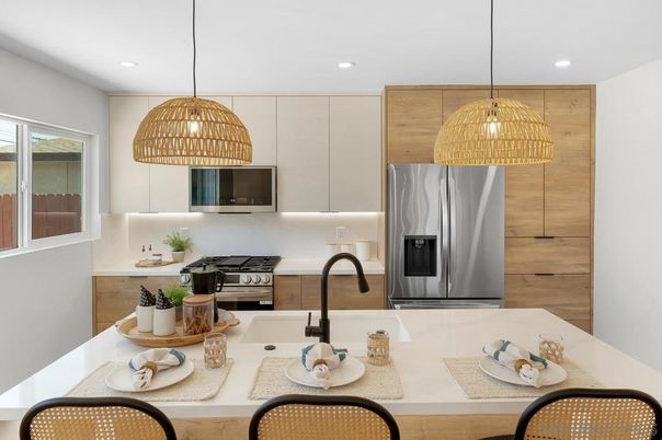Interior, Kitchen, Pendant Lights, Recessed Lighting, Stainless Steel Appliances
