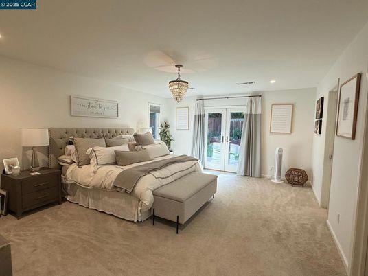 Bedroom, Chandelier, Interior, Recessed Lighting