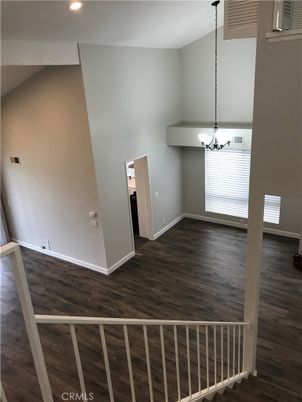 Chandelier, Empty room, Interior, Recessed Lighting, Wood Texture Flooring