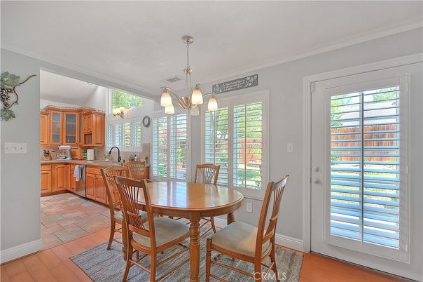 Dining room, Interior, Kitchen, Pendant Lights, Wood Texture Flooring