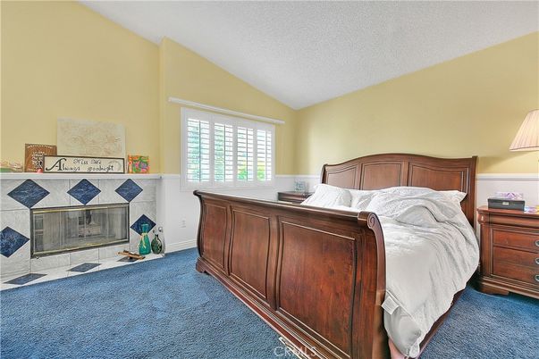 Bedroom, Fireplace, Interior
