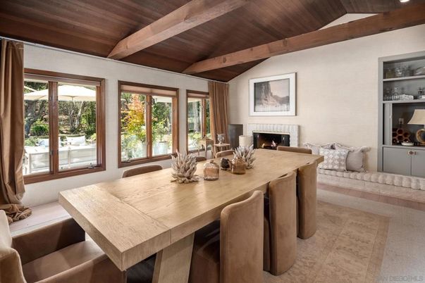 Dining room, Fireplace, Interior, Wooden Beams, Wooden Ceilings