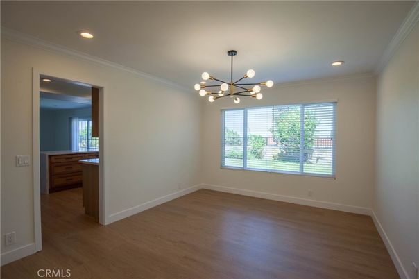 Empty room, Interior, Pendant Lights, Recessed Lighting, Wood Texture Flooring