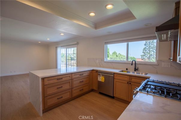 Interior, Kitchen, Recessed Lighting, Wood Texture Flooring