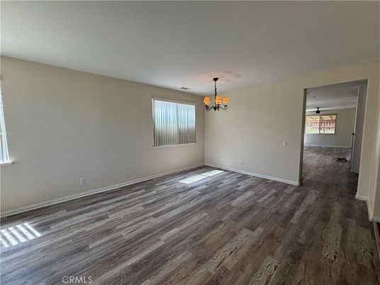 Chandelier, Empty room, Interior, Pendant Lights, Wood Texture Flooring