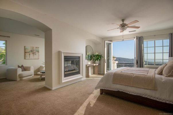 Bedroom, Fireplace, Interior
