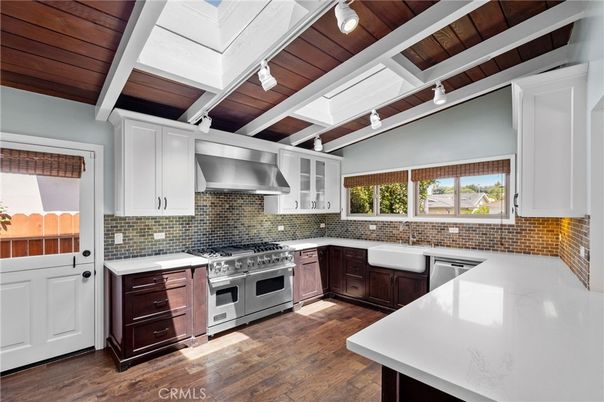 Interior, Kitchen, Stainless Steel Appliances, Wooden Ceilings, Wood Texture Flooring