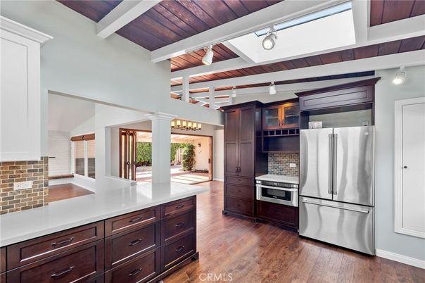 Interior, Kitchen, Stainless Steel Appliances, Wooden Ceilings, Wood Texture Flooring