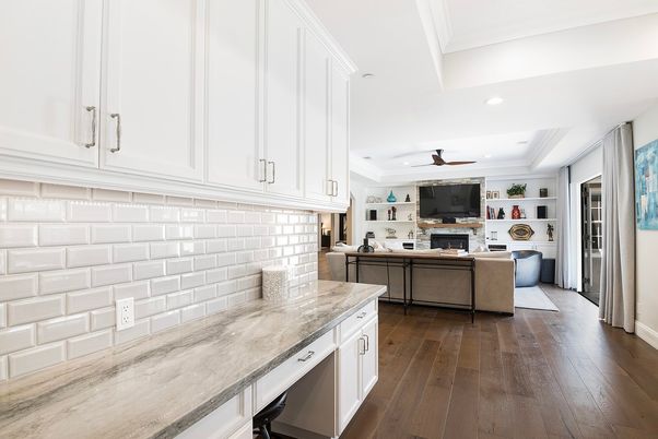 Interior, Kitchen, Living room, Recessed Lighting, Wood Texture Flooring