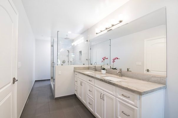Bathroom, Dual Sink Vanities, Glass Shower, Interior
