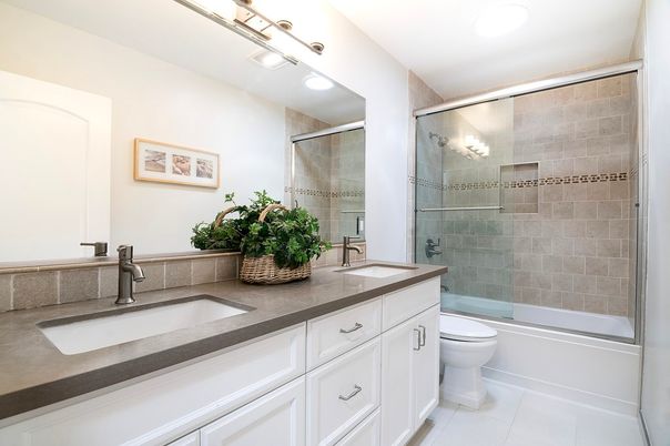 Bathroom, Dual Sink Vanities, Glass Shower, Interior