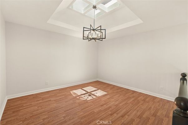 Empty room, Interior, Pendant Lights, Wood Texture Flooring