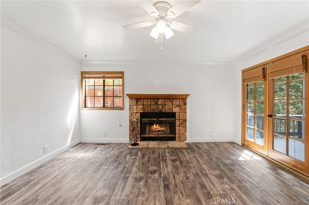Empty room, Fireplace, Interior, Wood Texture Flooring