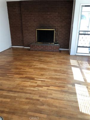 Empty room, Fireplace, Interior, Stone Walls, Wood Texture Flooring