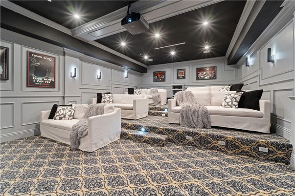 Interior, Projection Screen, Recessed Lighting, Theatre Room