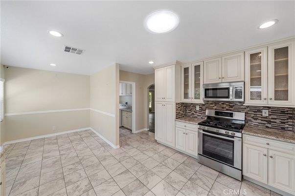 Interior, Kitchen, Marble, Recessed Lighting, Stainless Steel Appliances
