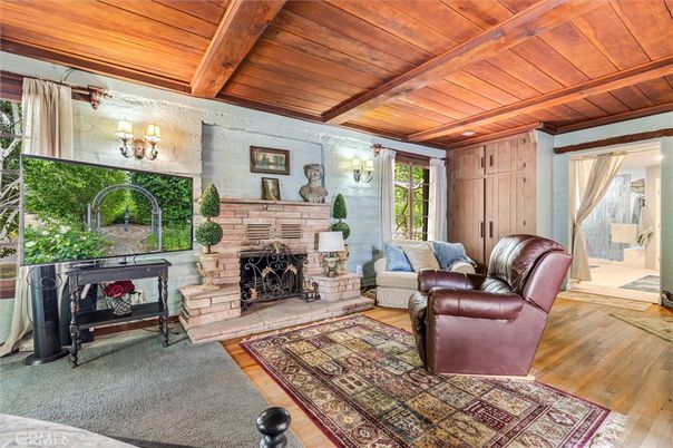 Fireplace, Interior, Living room, Wooden Beams, Wooden Ceilings, Wood Texture Flooring
