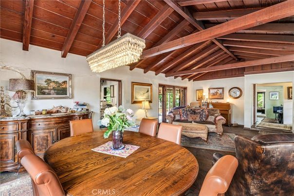 Chandelier, Dining room, Interior, Living room, Wooden Beams, Wooden Ceilings