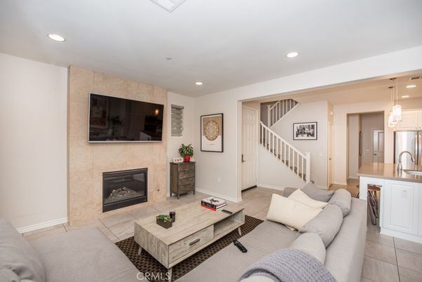 Fireplace, Interior, Kitchen, Living room, Pendant Lights, Recessed Lighting