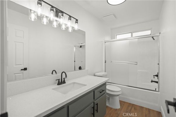 Bathroom, Glass Shower, Interior, Wood Texture Flooring