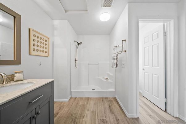Bathroom, Interior, Wood Texture Flooring
