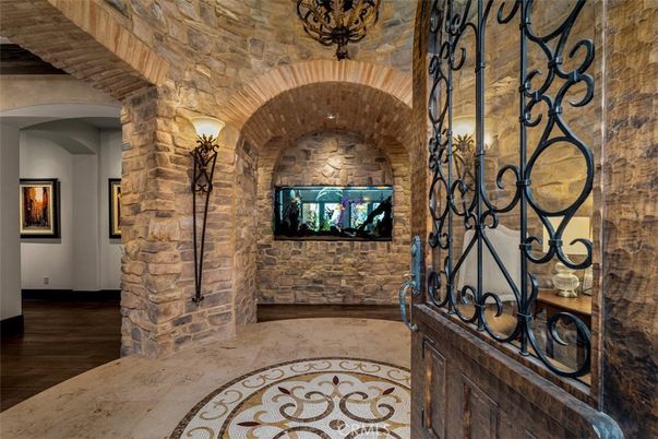 Interior, Stone Walls, Wood Texture Flooring