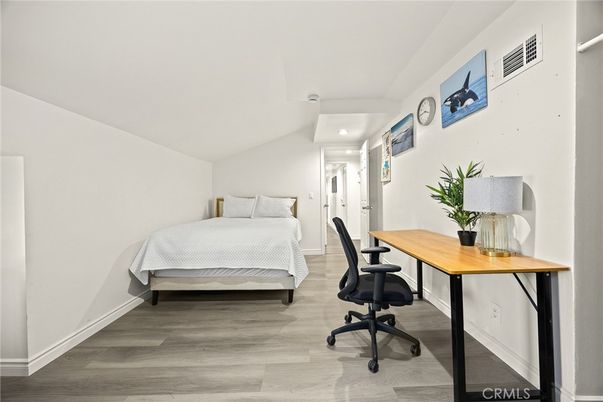 Bedroom, Home Office, Interior, Recessed Lighting, Wood Texture Flooring