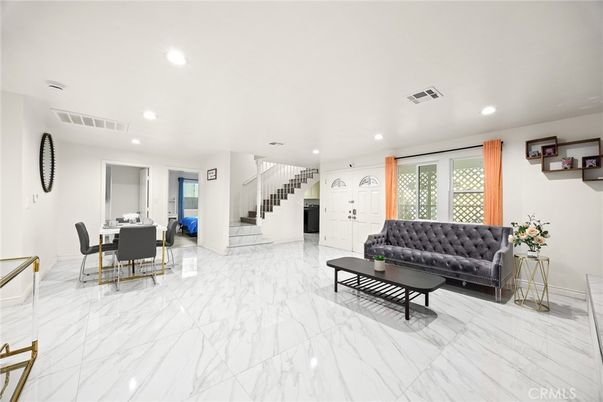 Dining room, Interior, Living room, Marble, Recessed Lighting