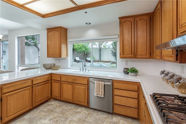 Interior, Kitchen, Recessed Lighting, Tile Countertops