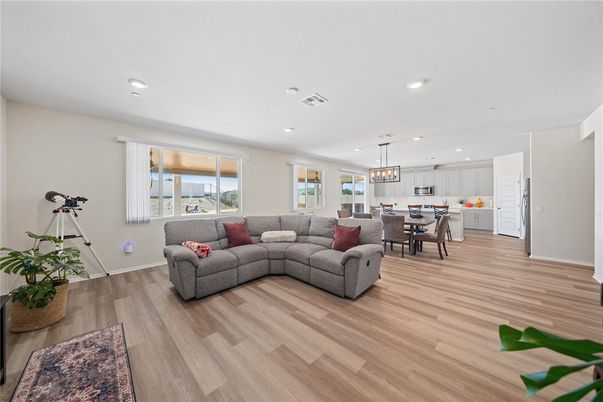 Dining room, Interior, Kitchen, Living room, Pendant Lights, Recessed Lighting, Wood Texture Flooring