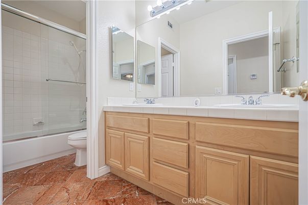 Bathroom, Dual Sink Vanities, Glass Shower, Interior, Tile Countertops