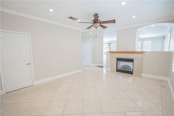 Empty room, Fireplace, Interior, Recessed Lighting