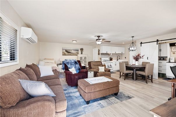 Dining room, Interior, Kitchen, Living room, Pendant Lights, Recessed Lighting, Wood Texture Flooring