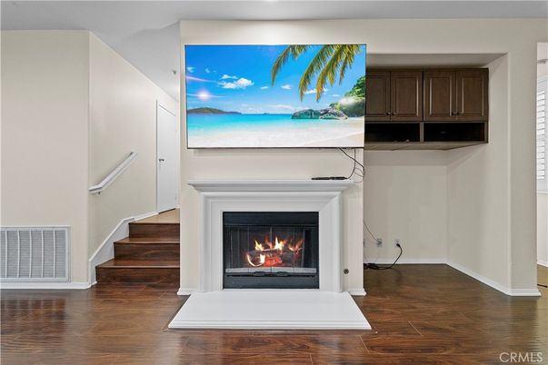 Fireplace, Interior, Wood Texture Flooring