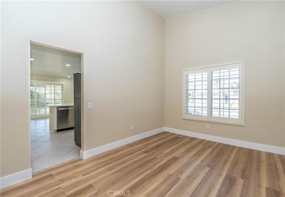 Empty room, Interior, Kitchen, Recessed Lighting, Wood Texture Flooring