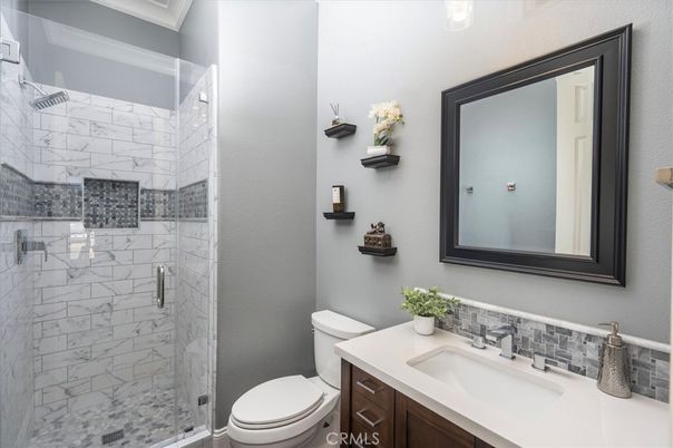 Bathroom, Glass Shower, Interior, Marble Walls
