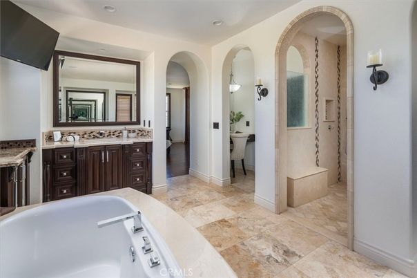 Bathroom, Dual Sink Vanities, Free Standing Baths, Interior, Recessed Lighting