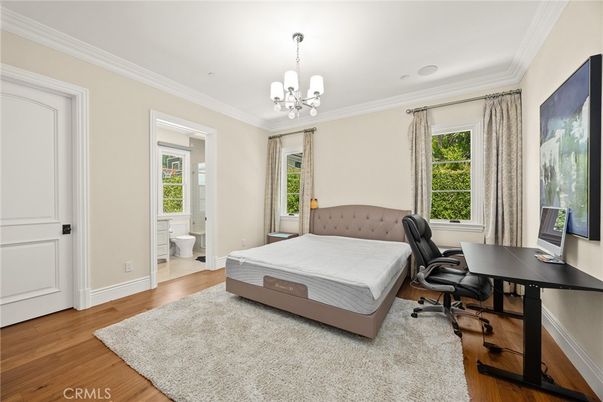 Bathroom, Bedroom, Chandelier, Home Office, Interior, Wood Texture Flooring