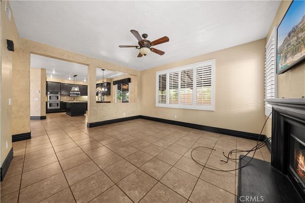 Empty room, Fireplace, Interior, Kitchen, Pendant Lights