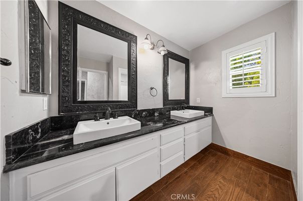 Bathroom, Dual Sink Vanities, Interior, Wood Texture Flooring