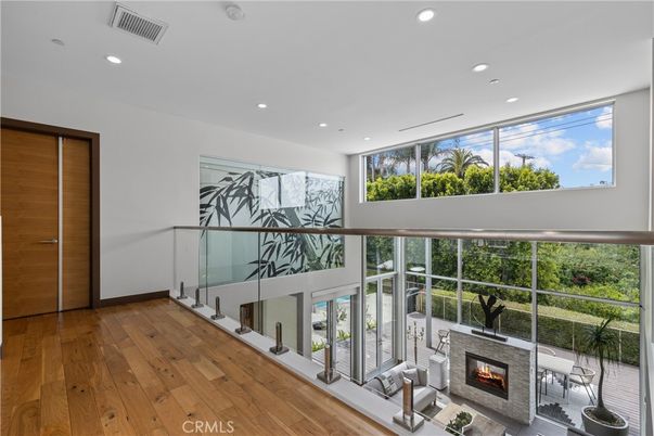 Fireplace, Interior, Recessed Lighting, Wood Texture Flooring