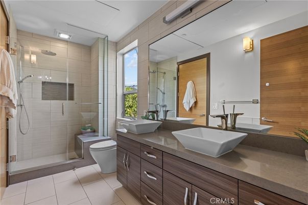 Bathroom, Dual Sink Vanities, Glass Shower, Interior