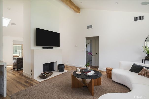 Fireplace, Interior, Living room, Wooden Beams, Wood Texture Flooring